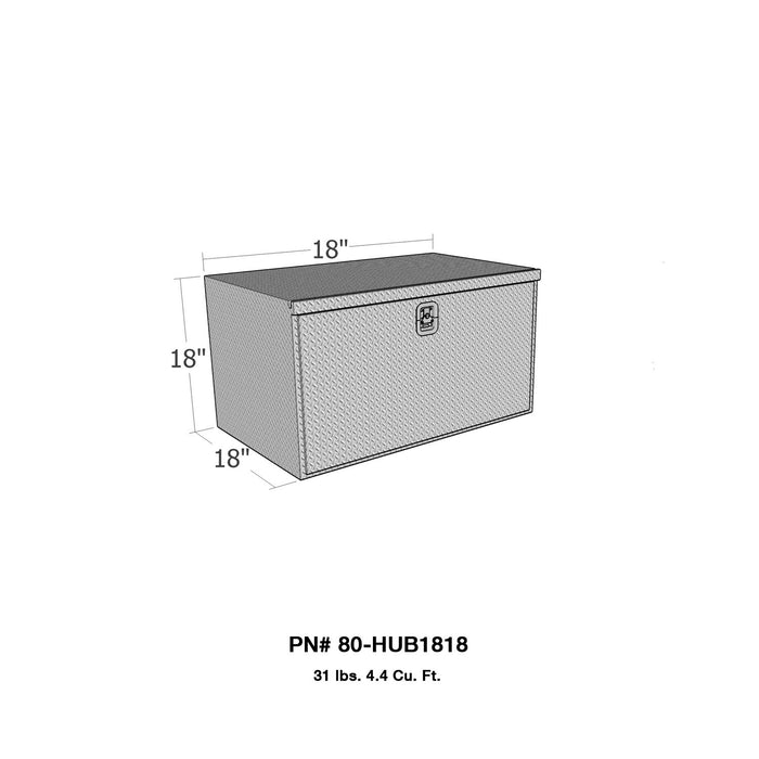 Westin 80-HUB1818 Brute HD Under Body Tool Box; Polished Aluminum; 18 in. x 18 in. Drop Down Door; - Truck Part Superstore