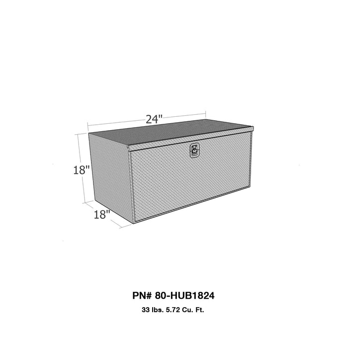 Westin 80-HUB1824 Brute HD Under Body Tool Box; Polished Aluminum; 18 in. x 24 in. Drop Down Door; - Truck Part Superstore