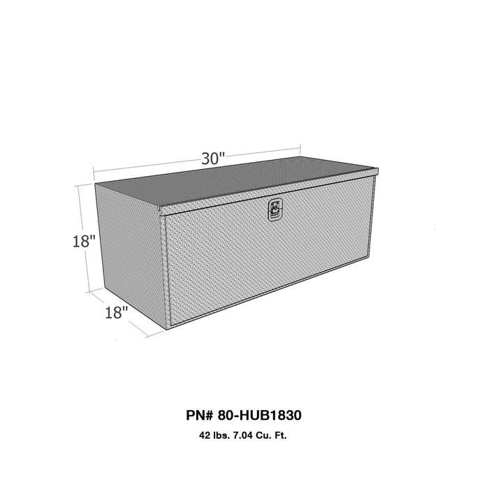 Westin 80-HUB1830 Brute HD Under Body Tool Box; Polished Aluminum; 18 in. x 30 in. Drop Down Door; - Truck Part Superstore