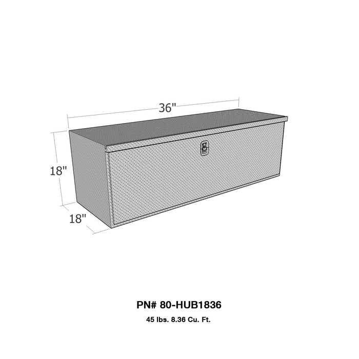 Westin 80-HUB1836 Brute HD Under Body Tool Box; Polished Aluminum; 18 in. x 36 in. Drop Down Door; - Truck Part Superstore