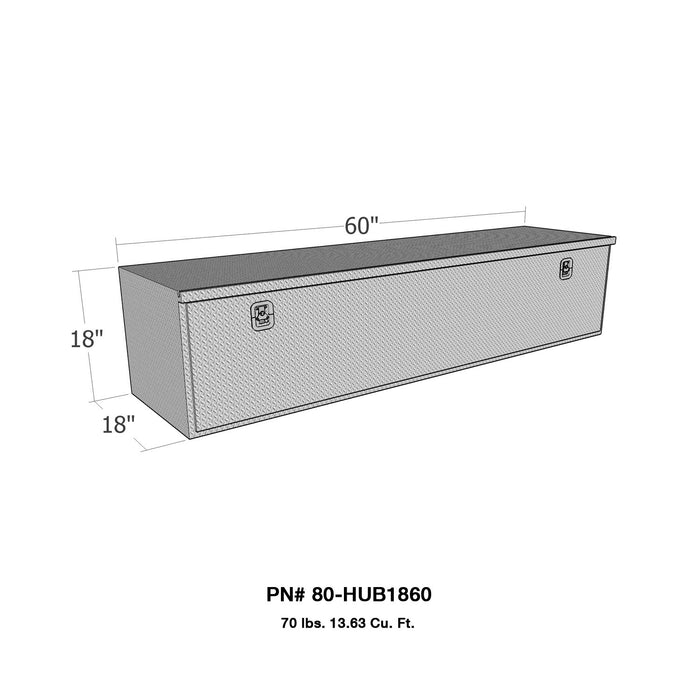Westin 80-HUB1860 Brute HD Under Body Tool Box; Polished Aluminum; 18 in. x 60 in. Drop Down Door; - Truck Part Superstore