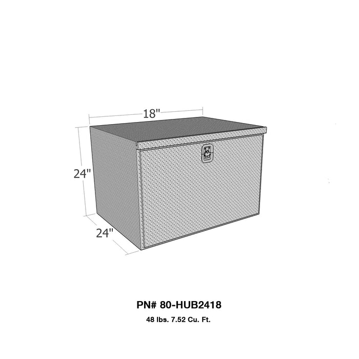 Westin 80-HUB2418 Brute HD Under Body Tool Box; Polished Aluminum; 24 in. x 18 in. Drop Down Door; - Truck Part Superstore