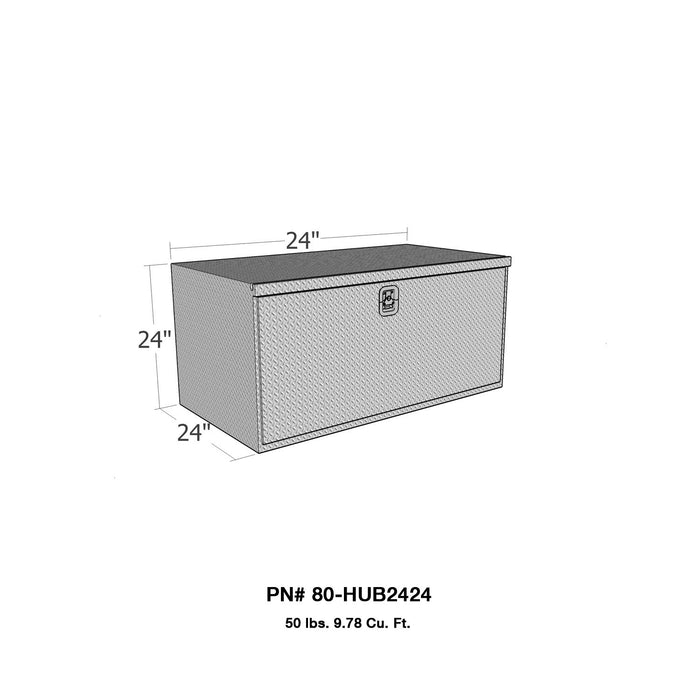Westin 80-HUB2424 Brute HD Under Body Tool Box; Polished Aluminum; 24 in. x 24 in. Drop Down Door; - Truck Part Superstore
