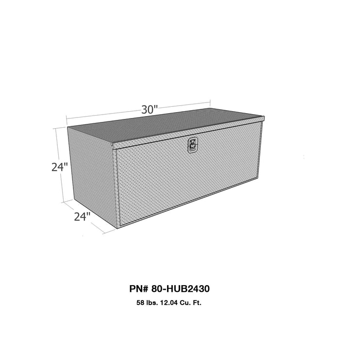 Westin 80-HUB2430 Brute HD Under Body Tool Box; Polished Aluminum; 24 in. x 30 in. Drop Down Door; - Truck Part Superstore