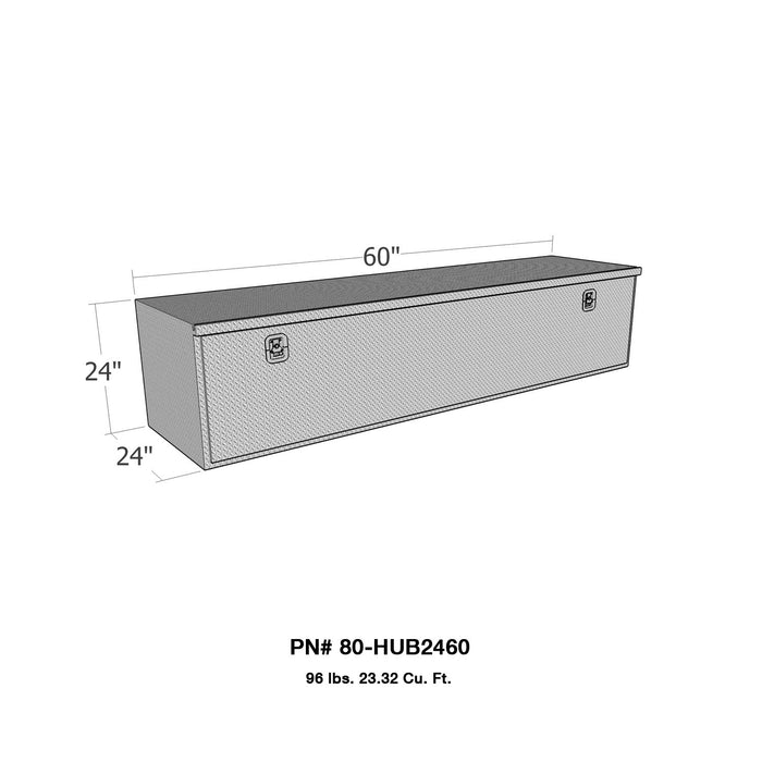 Westin 80-HUB2460 Brute HD Under Body Tool Box; Polished Aluminum; 24 in. x 60 in. Drop Down Door; - Truck Part Superstore
