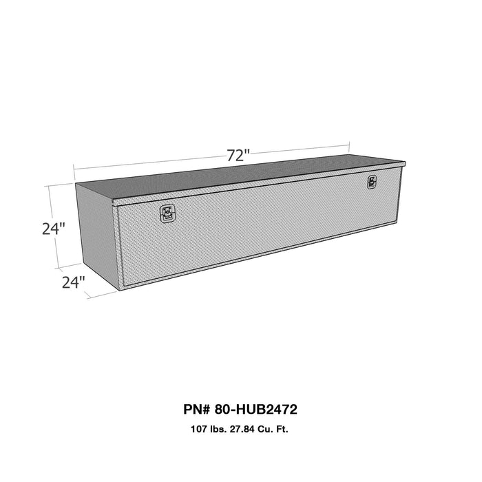 Westin 80-HUB2472 Brute HD Under Body Tool Box; Polished Aluminum; 24 in. x 72 in. Drop Down Door; - Truck Part Superstore