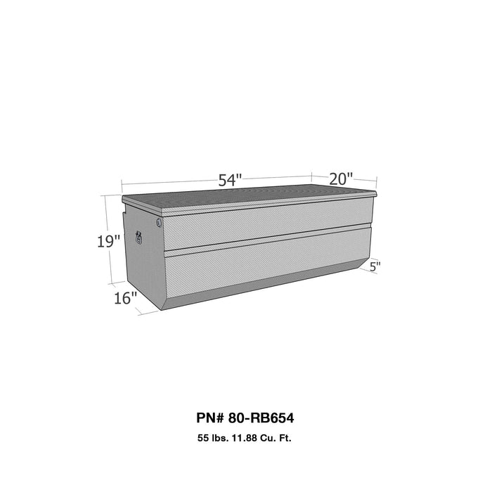 Westin 80-RB654 Brute Chest Tool Box; Polished Aluminum; L 54 in. x W 20 in. x H 19 in.; - Truck Part Superstore