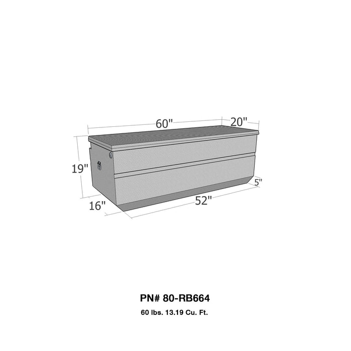 Westin 80-RB664 Brute Chest Tool Box; Polished Aluminum; L 60 in. x W 20 in. x H 19 in.; - Truck Part Superstore