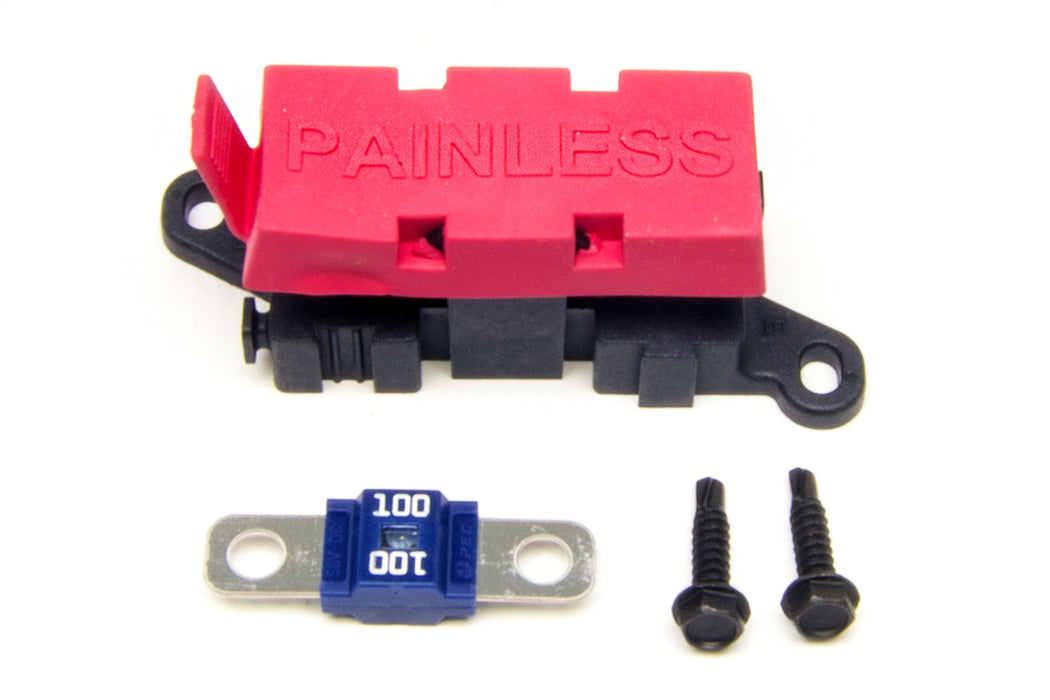 Painless Wiring 80000 MIDI Fuse Holder; Incl. Mounting Base w/Hardware/Cover/[2] 100 Amp Fuses; - Truck Part Superstore