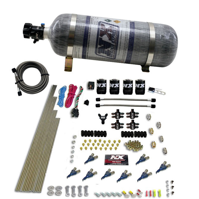 Nitrous Express 80001-12 8 CYL PIRANHA DIRECT PORT; 4 SOLENOIDS; WITH 12LB BOTTLE (200-500HP JETTING) - Truck Part Superstore