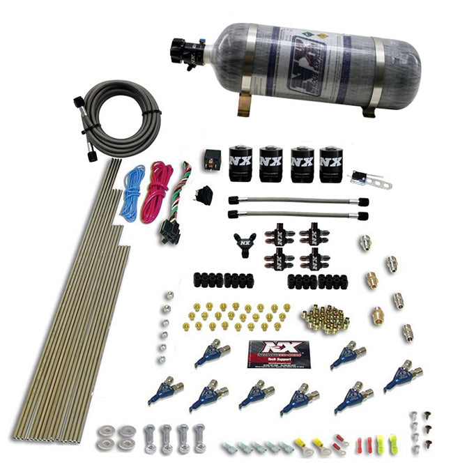 Nitrous Express 80001EFI-12 8 CYL PIRANHA DIRECT PORT; 4 SOLENOIDS; WITH 12LB BOTTLE (200-500HP EFI JETs) - Truck Part Superstore