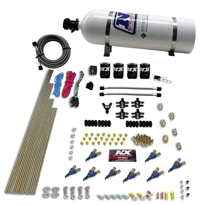 Nitrous Express 80001EFI-15 8 CYL PIRANHA DIRECT PORT; 4 SOLENOIDS; WITH 15LB BOTTLE (200-500HP EFI JETs) - Truck Part Superstore