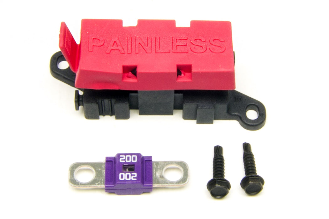 Painless Wiring 80003 MIDI Fuse Holder; Incl. Mounting Base w/Hardware/Cover/[2] 200 Amp Fuses; - Truck Part Superstore