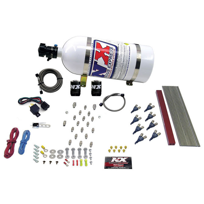 Nitrous Express 80010-10 8 CYLINDER LT1; LS1 PRO PIRANHA NOZZLE GAS WITH 10LB BOTTLE - Truck Part Superstore