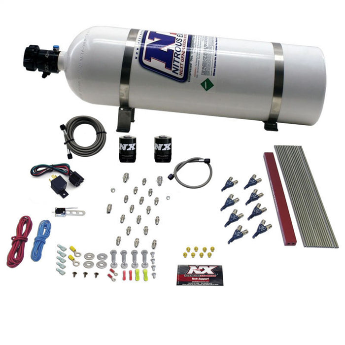 Nitrous Express 80010-15 8 CYLINDER LT1; LS1 PRO PIRANHA NOZZLE GAS WITH 15LB BOTTLE - Truck Part Superstore