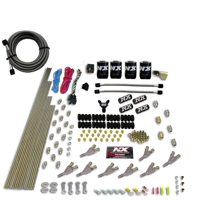 Nitrous Express 80018-00 STD NOZZLE SYSTEM (200-500HP) GAS W/DIST. BLOCK/4 SOLENOIDS LESS BOTTLE - Truck Part Superstore