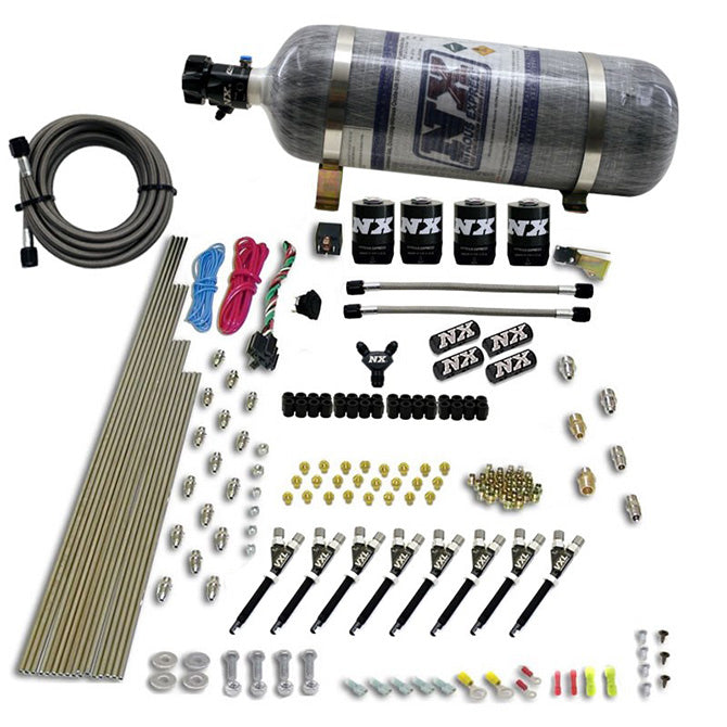 Nitrous Express 80019-12 8 CYL VXL DIRECT PORT; 4 SOLENOIDS (200-500HP JETTING) W/12LB BOTTLE - Truck Part Superstore