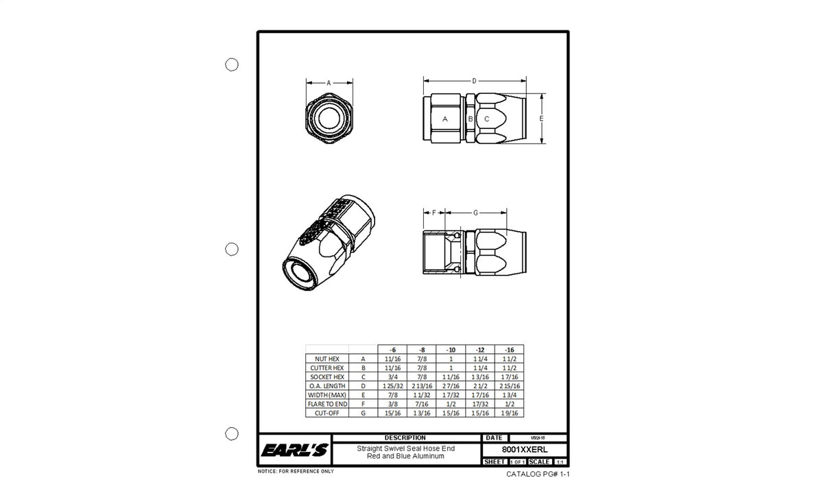 Earl's Performance 800110ERL Auto-Fit™ Straight AN Hose End - Truck Part Superstore