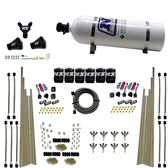 Nitrous Express 80020-15 8-CYL TRIPLE-D DRY DIRECT PORT; 3 STAGE DRY; 6 SOLENOIDS W/15LB BOTTLE - Truck Part Superstore
