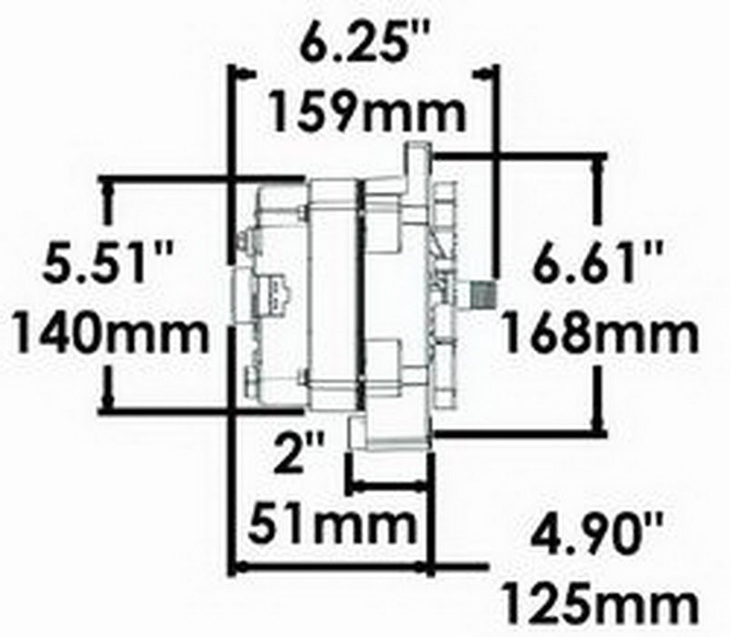 Powermaster Performance 8003 Racing Alternator; 12si; Straight Mount; 85 Amp; 55 Idle; 1V Pulley; Natural; - Truck Part Superstore