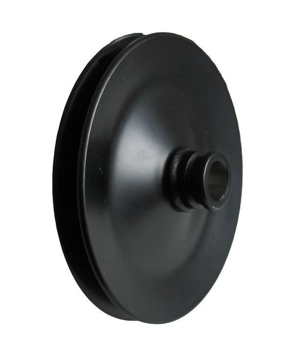 Borgeson 801105 Power Steering Pump Pulley; 5-1/2in. Diameter; Painted Black; 1-Row; Press-on - Truck Part Superstore