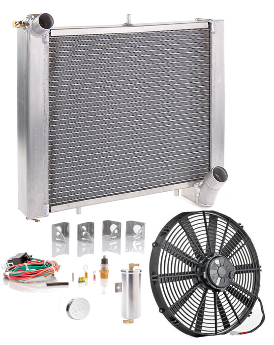 Be Cool 80181 Radiator Module Factory-Fit Natural Finish for 61-62 Chevrolet Corvette LS-1 w/Std Trans Be Cool Radiator - Truck Part Superstore