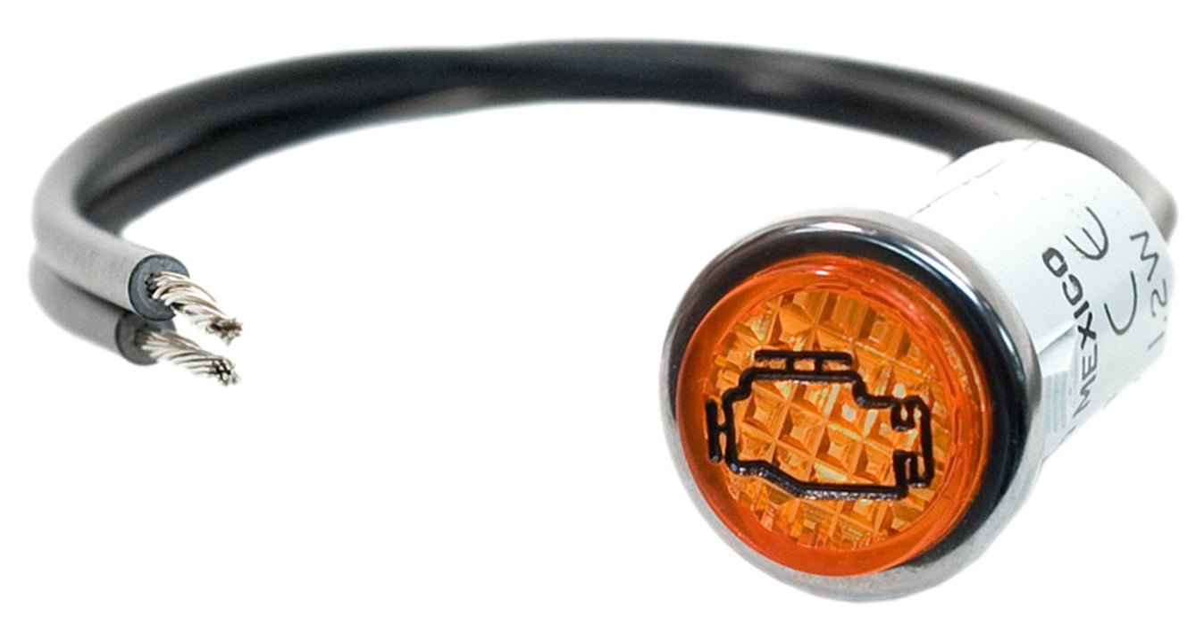 Painless Wiring 80207 LED Dash Check Engine Light; 0.5 in.; Amber w/Engine Logo; - Truck Part Superstore