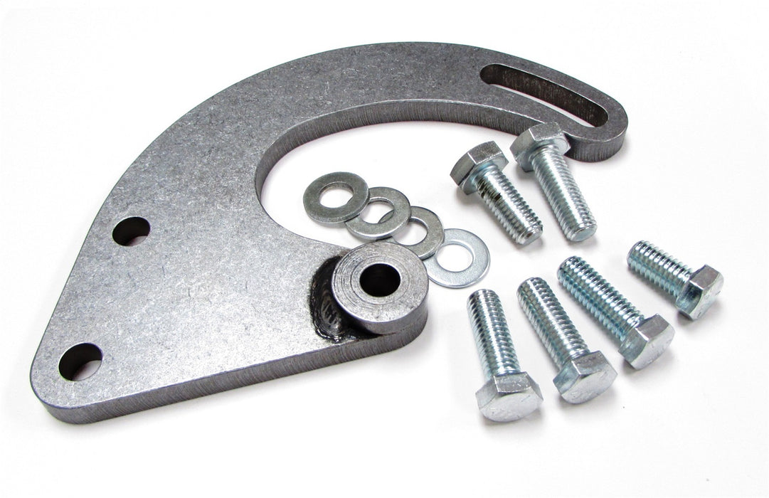 Borgeson 802402 Power steering pump bracket. Natural steel. Fits SBC with long water pump. - Truck Part Superstore