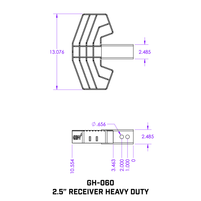 GEN-Y Hitch GH-060 2.5" Shank Serrated Hitch Step 500lb Capacity - Truck Part Superstore
