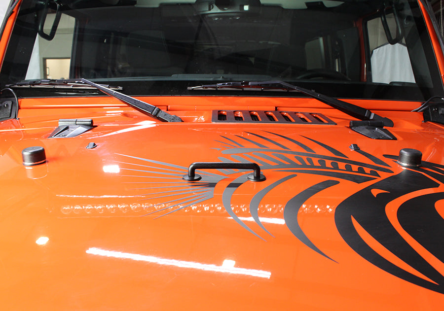 Kentrol 80588WHC Jeep JK Hood Kit Without Hood Catch 07-18 Wrangler JK Textured Black Kentrol - Truck Part Superstore