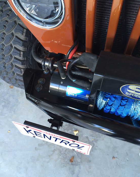 Kentrol 80706 Jeep JK Shackle Mounted License Plate Bracket 07-18 Wrangler JK Textured Black Kentrol - Truck Part Superstore