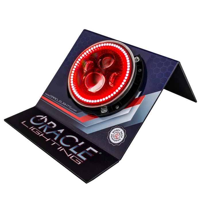 Oracle Lighting 8072-003 LED sealed beam with Halo kit display, comes with 1A power supply. - Truck Part Superstore
