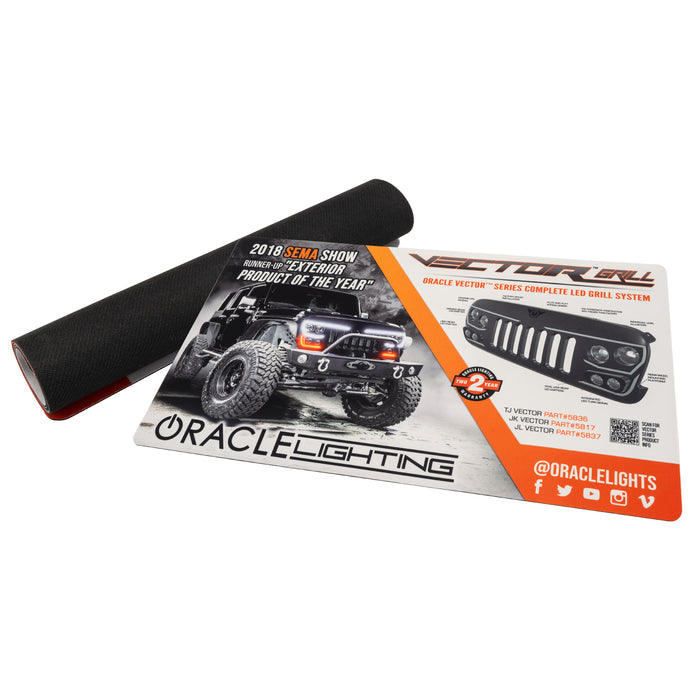 Oracle Lighting 8076-504 Neoprene Counter Mat 24in x 14in, Vector Grill Design 1 - Truck Part Superstore