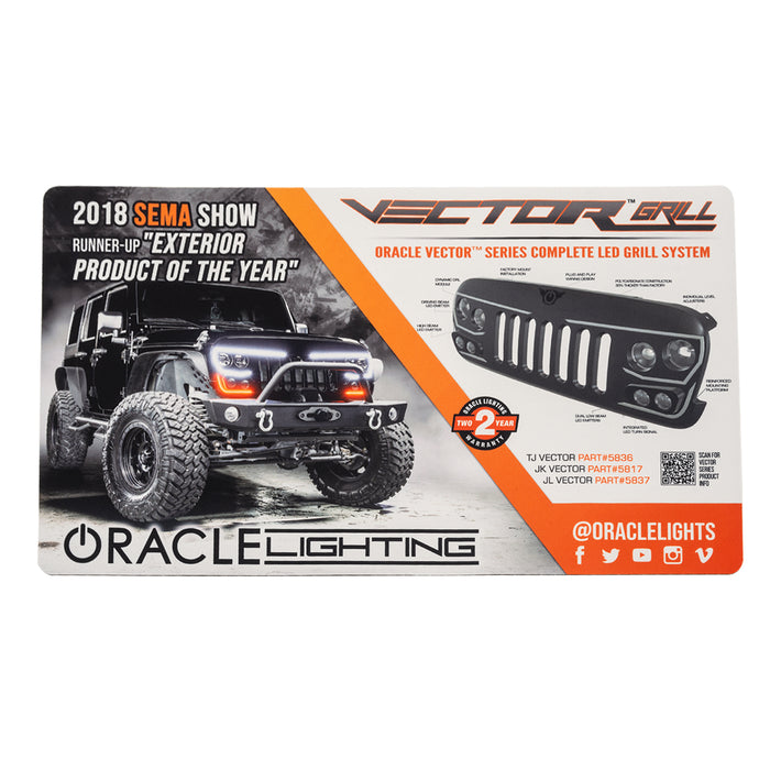 Oracle Lighting 8076-504 Neoprene Counter Mat 24in x 14in, Vector Grill Design 1 - Truck Part Superstore