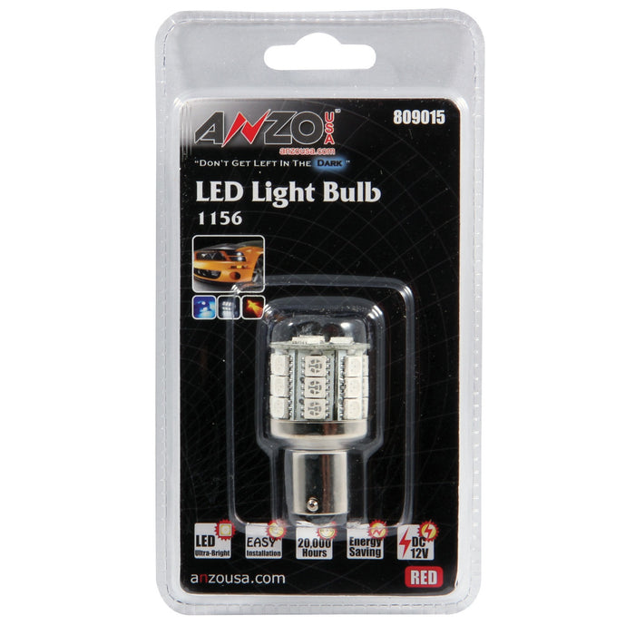 Anzo USA 809015 LED Replacement Bulb; 1156; 24 LEDs; 1 3/4 in. Tall; Red; - Truck Part Superstore