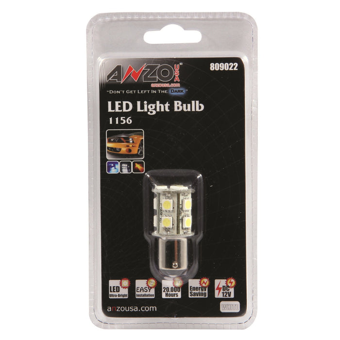 Anzo USA 809022 LED Replacement Bulb; 1156; 13 LEDs; 1 3/4 in. Tall; White; - Truck Part Superstore