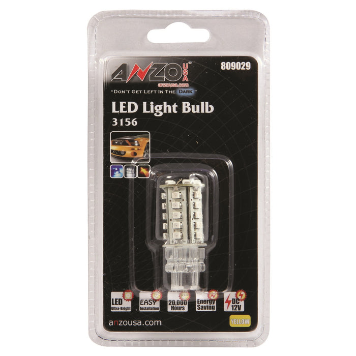 Anzo USA 809029 LED Replacement Bulb; 3156/3157; 30 LEDs; 1 3/4 in.Tall; Amber; - Truck Part Superstore
