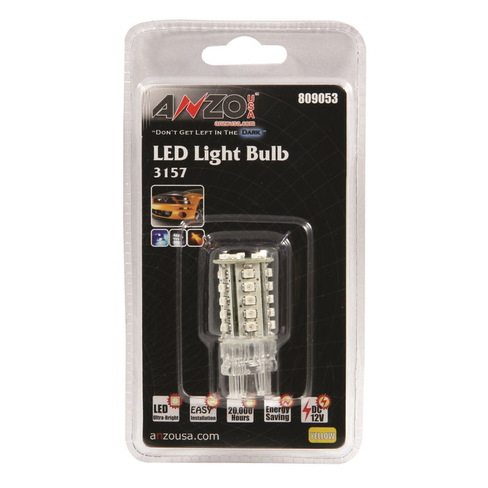 ANZO USA 809053 LED Replacement Bulb; 3157; 30 SMDs; 2 in. Tall; Amber; - Truck Part Superstore