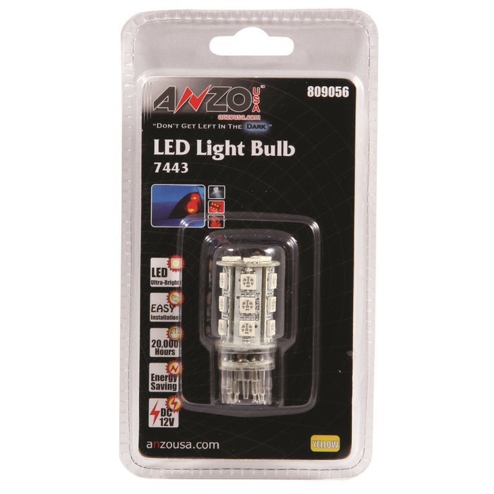 Anzo USA 809056 LED Replacement Bulb; 7443; 18 SMDs; 1 3/4 in. Tall; Amber; - Truck Part Superstore