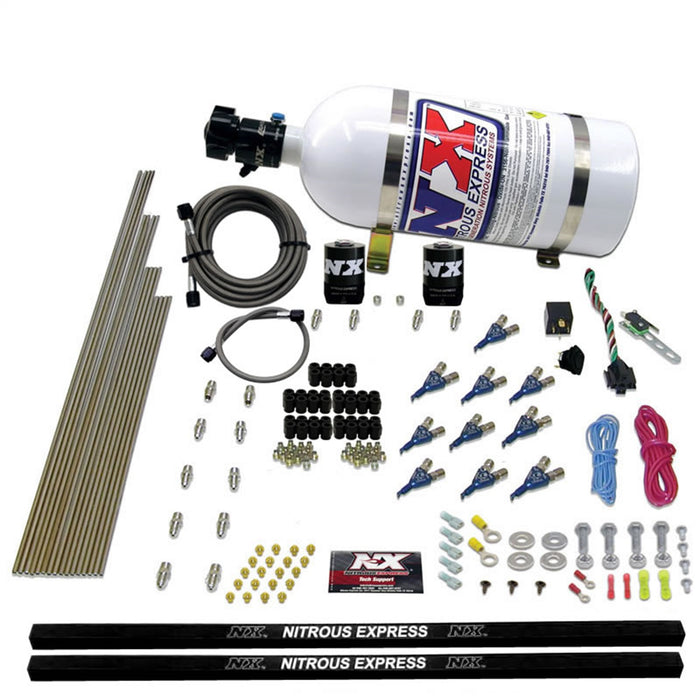 Nitrous Express 81000EFI-10 10-CYL PIRANHA NOZZLE DIRECT PORT SYSTEM W/10LB BOTTLE (250-500HP) - Truck Part Superstore
