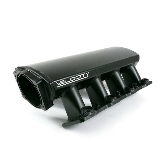 Top Street Performance 81001BK Intake Manifold; TSP Velocity Fab. Aluminum Cathedral Port Angled; Black - Truck Part Superstore