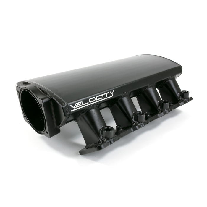Top Street Performance 81003BK Intake Manifold; TSP Velocity Fab. Aluminum Rectangle Port Angled; Black - Truck Part Superstore