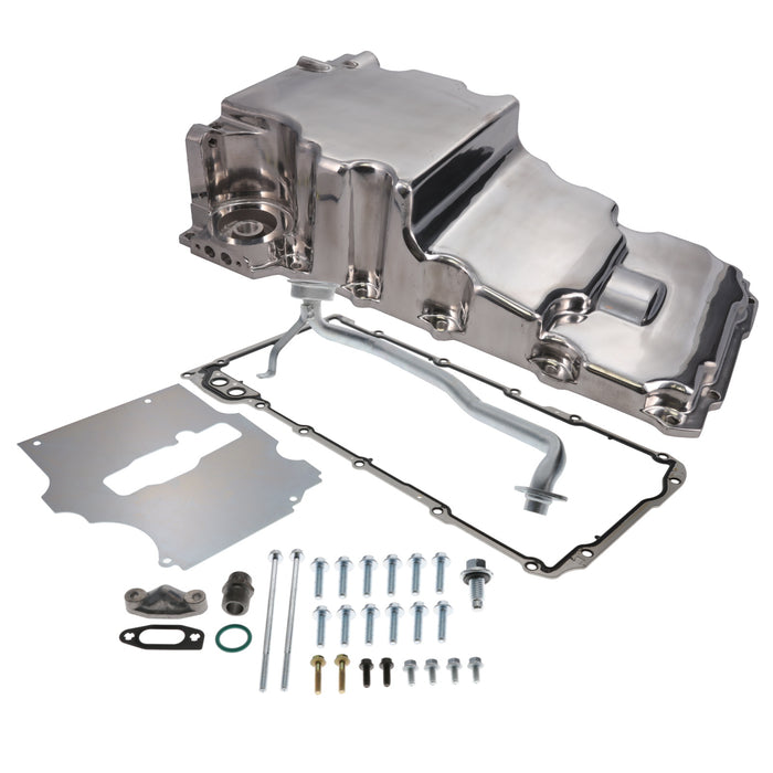 Top Street Performance 81073P Oil Pan; Cast Aluminum Low-profile Retro-fit 5.5-Quart; LS; Polished - Truck Part Superstore