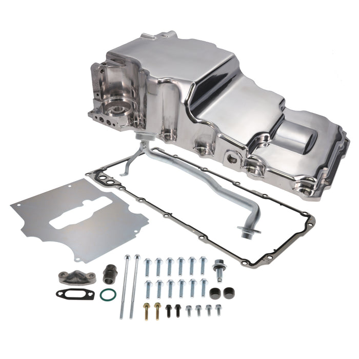 Top Street Performance 81075P Oil Pan; Cast Aluminum Low-profile Retro-fit 5.7-Quart; LS; Polished - Truck Part Superstore
