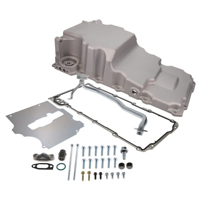 Top Street Performance 81075 Satin Aluminum Low-profile Retro-fit LS 5.7 Quart Oil Pan with Added Clearance. - Truck Part Superstore