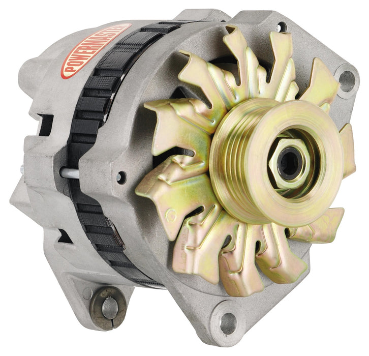 Powermaster Performance 8114 Alternator; CS130; Saddle Mount; 105 Amp; 85 Idle; 6 Groove Pulley; Natural; - Truck Part Superstore