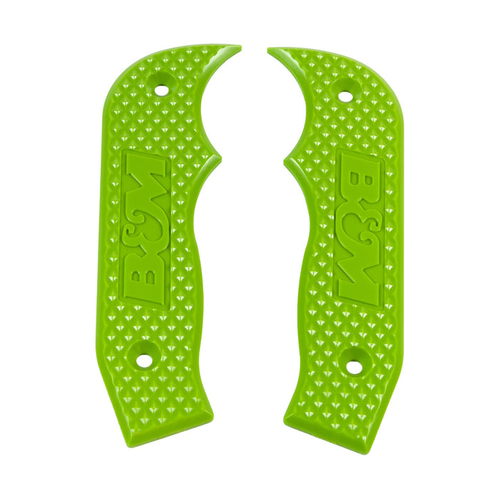 B&M 81202 Magnum Grip Side Plates; Polycarbonate; Diamond Texture Pattern; Green; - Truck Part Superstore