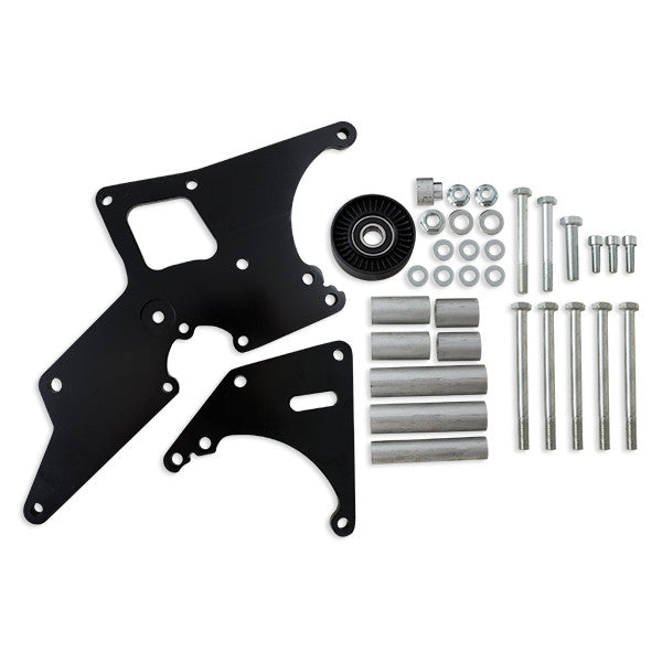 Top Street Performance 81203BK Relocation Bracket; Aluminum Alt./P. S.; LS1; LS2 Truck Applications; Black - Truck Part Superstore