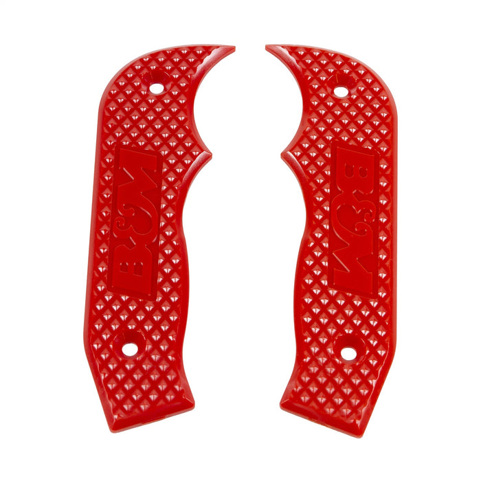 B&M 81204 Magnum Grip Side Plates; Polycarbonate; Diamond Texture Pattern; Red; - Truck Part Superstore