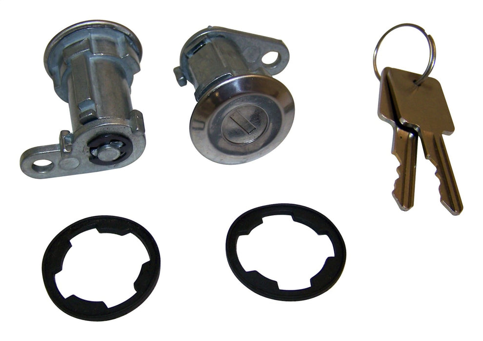 Crown Automotive Jeep Replacement 8122874K2 Door Lock Cylinder Kit; 2 Cylinders; w/Keys; Chrome; - Truck Part Superstore